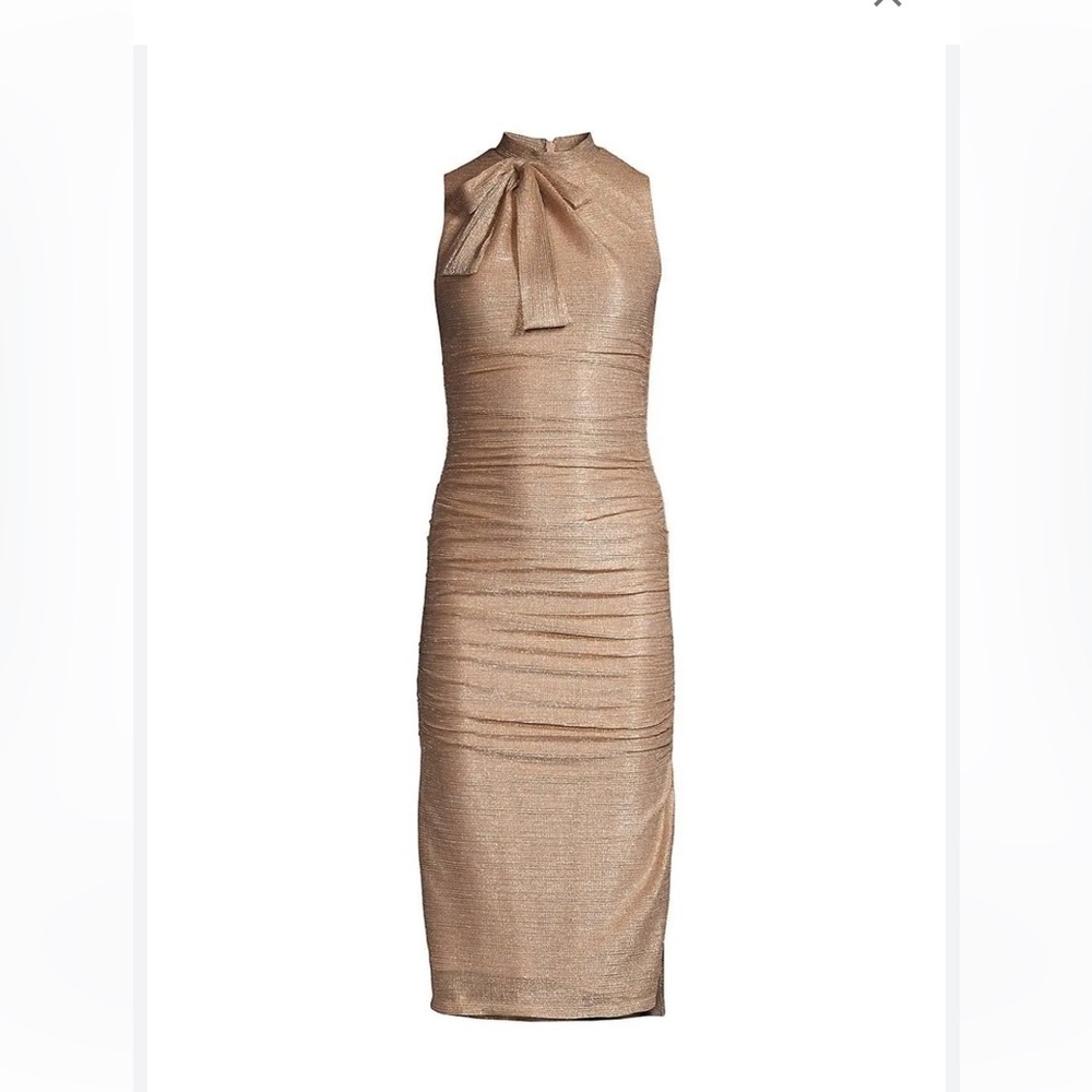 Black Halo Bodycon Dress Gold/Metallic NWT